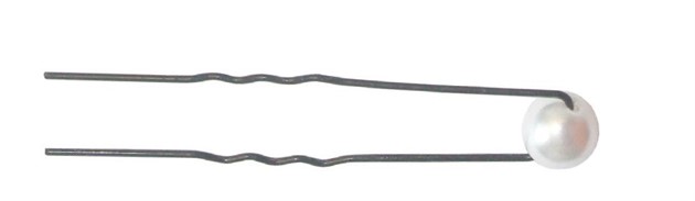 Luggnål Svart Mellanstor Vit Pärla 6-p